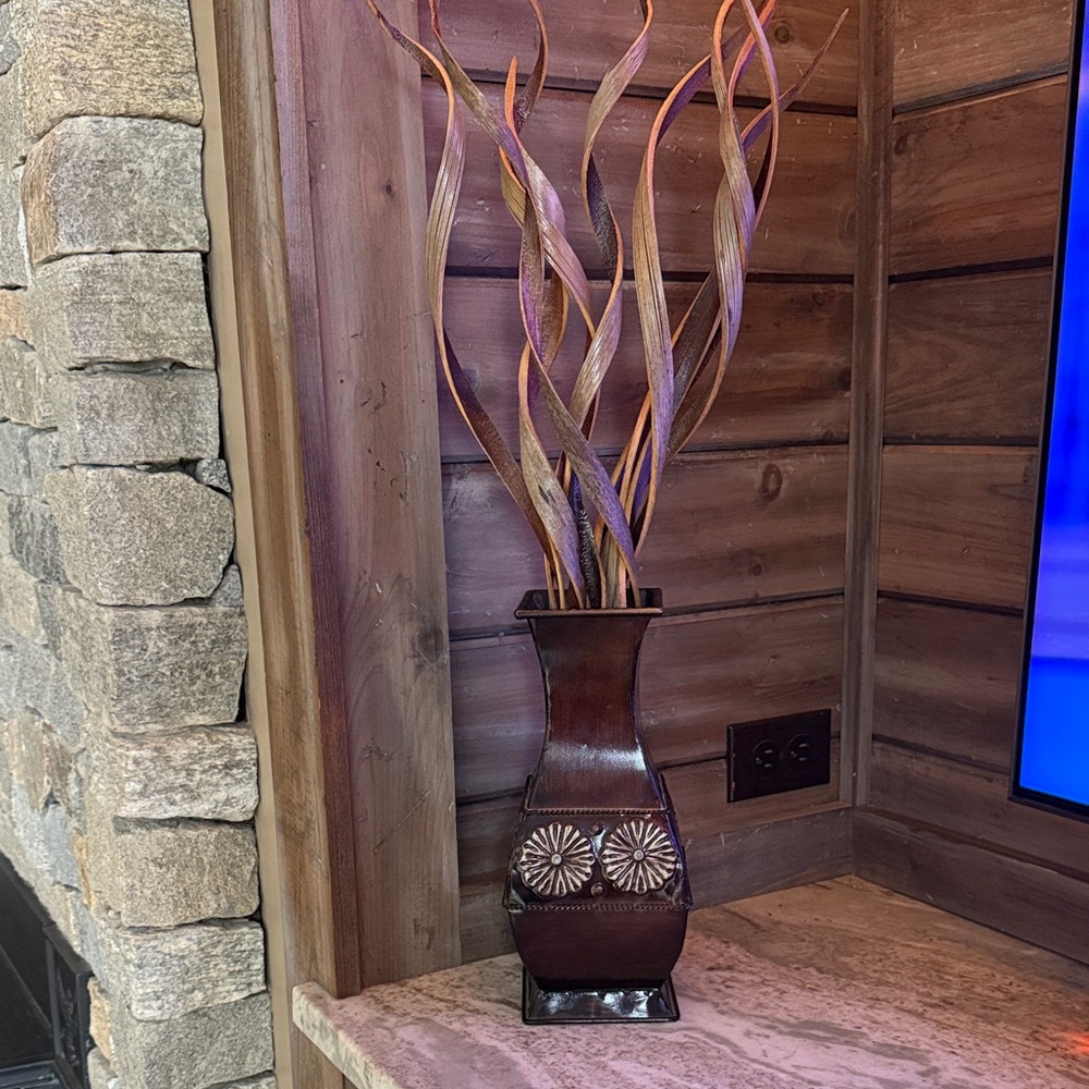 Ashland Dark Brown Vase with Twisting Twigs